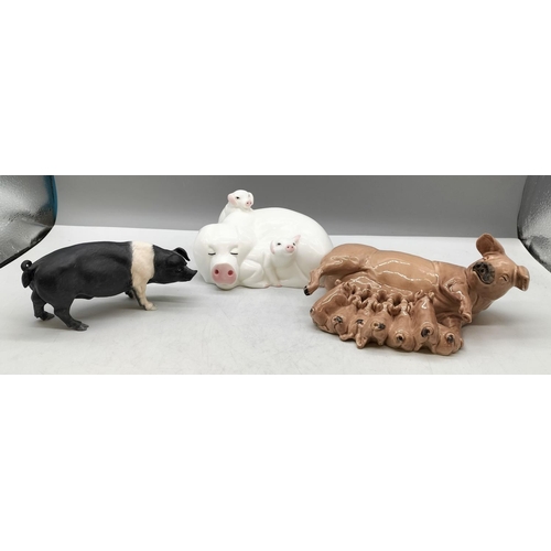 186 - Collection of Ceramic Pig Figures (3).