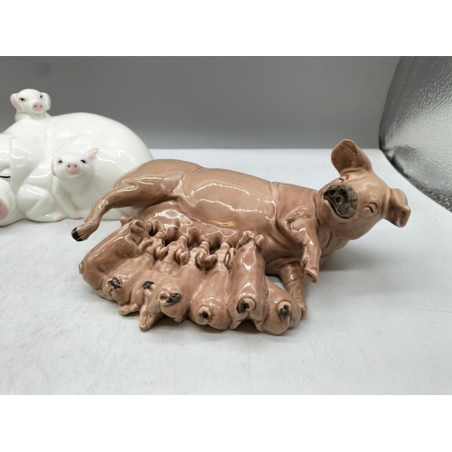 186 - Collection of Ceramic Pig Figures (3).