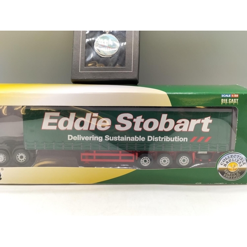 196 - Eddie Stobart Die Cast 1:50 Scale Lorry, Boxed plus Eddie Stobart Pocket Watch, Boxed.