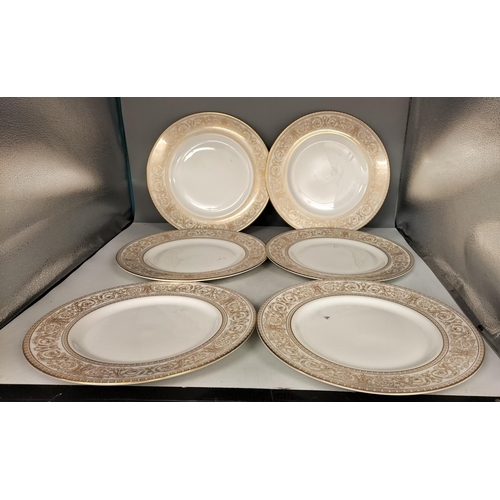 204 - Royal Doulton 27cm Dinner Plates (6) in the 'Sovereign' Pattern.