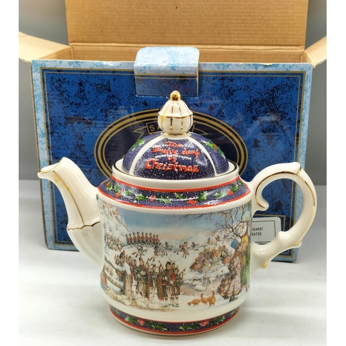 21 - Sadler 'Twelve Days of Christmas' Teapot. Boxed.