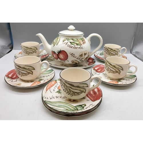 210 - Johnson Bros Franciscan 'Vegetable Medley' 13 Piece Part Tea Set.