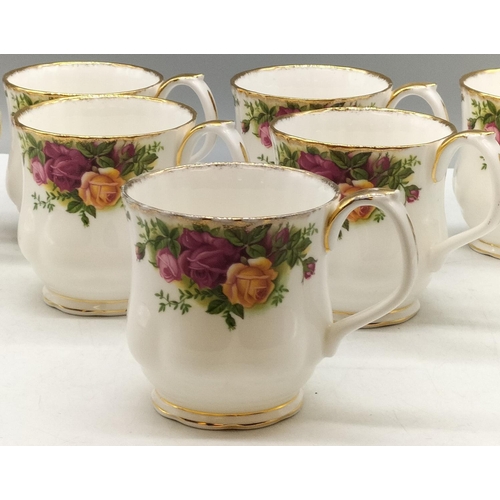 216 - Royal Albert Mugs (7) in the 'Old Country Roses' Pattern.