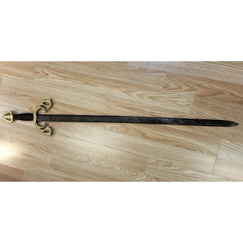 222 - Ornate Metal Sword. 94cm x 16cm