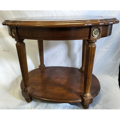 231 - Bevel Glass Topped Mahogany Coffee Table. 54cm High, 70cm x 58cm. This Lot is Collection Only.