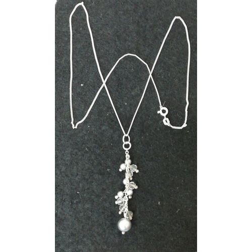 267 - 925 Silver and Pearl Necklace.