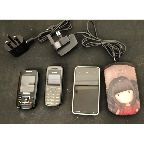 307 - 3 x Mobile Phones - Nokia Lumia 620 with Charger, Samsung E250 with Charger and Nokia 1208 (No Charg... 