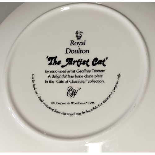 308 - Royal Doulton Cats of Character 21cm Plates (2) plus Boxed Set of 4 Rachael Hale Glass Coasters.