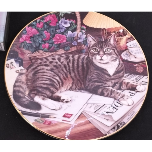 308 - Royal Doulton Cats of Character 21cm Plates (2) plus Boxed Set of 4 Rachael Hale Glass Coasters.