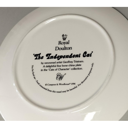 308 - Royal Doulton Cats of Character 21cm Plates (2) plus Boxed Set of 4 Rachael Hale Glass Coasters.