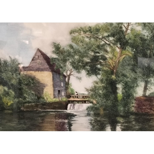 319 - Framed and Glazed Original etching by Tatton Winter RBA 'A Water Mill at Sturry Canterbury'. 52cm x ... 