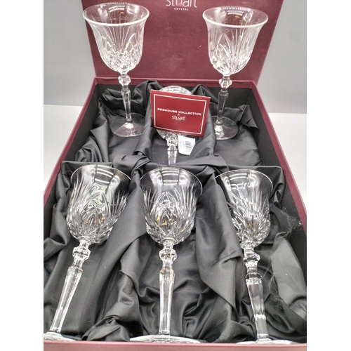 326 - Stuart Crystal Redhouse Collection Set of 6 Wine Glasses. Boxed.