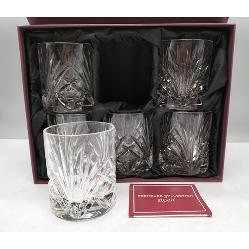 327 - Stuart Crystal Redhouse Collection Set of 6 Whisky Tumblers. Boxed.