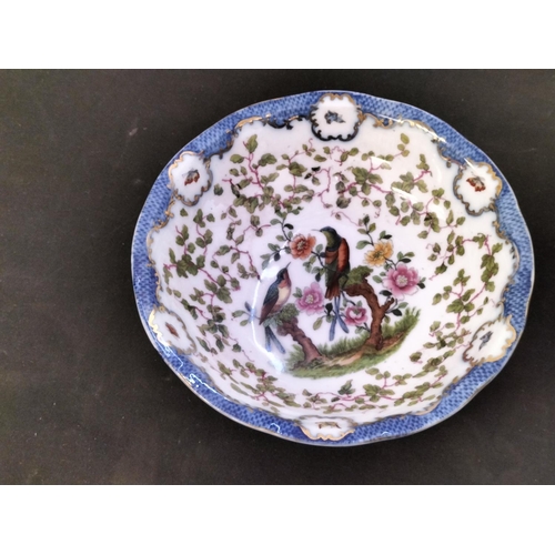 33 - French Porcelain Hand Painted Bowls with Bird Design (2). 6cm High, 24cm Diameter.