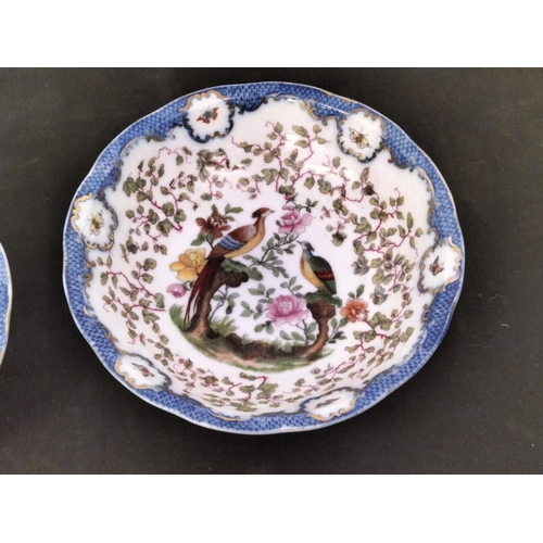 33 - French Porcelain Hand Painted Bowls with Bird Design (2). 6cm High, 24cm Diameter.