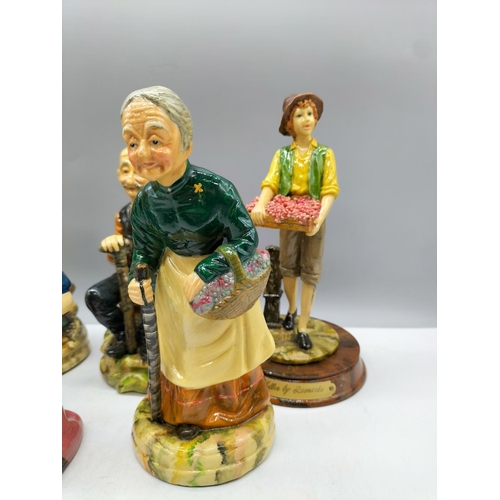 359 - Collection of Hand Painted Figures by A.M.Cooper. Tallest being 20cm.