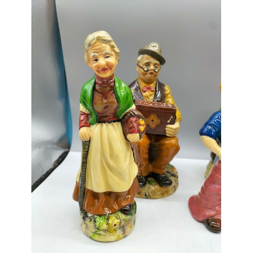 359 - Collection of Hand Painted Figures by A.M.Cooper. Tallest being 20cm.