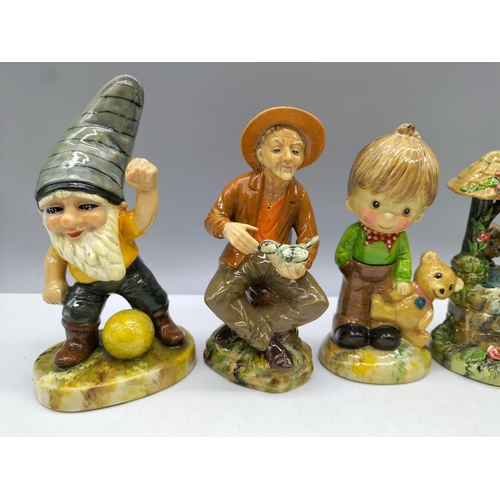 360 - Collection of Hand Painted Figures by A.M.Cooper. Tallest being 15cm.