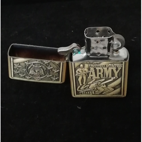 447 - Zippo Style Lighter 'US Army' Design.