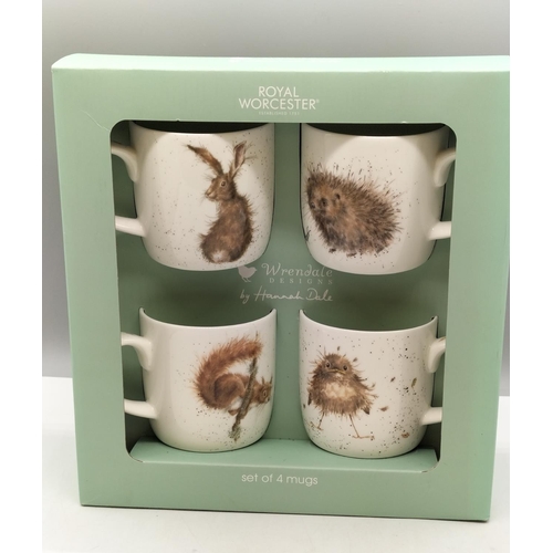 46 - Royal Worcester Wrendale Designs 4 Mug Boxed Set.