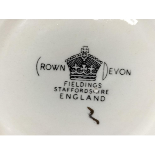 6 - Crown Devon Cream and Gold Tri Footed Bowl. 10cm High, 23cm Diameter. Seconds.