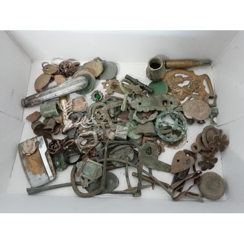 63 - Interesting Box of Assorted Metal Detecting Finds including Coins, Buttons, etc.