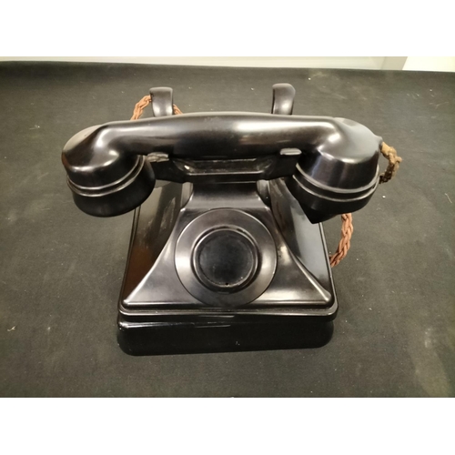 115 - Vintage Black Bakelite Telephone. 21cm x 20cm.