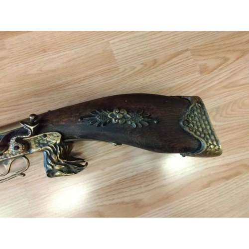 119 - Ornamental Flintlock Wall Hanging Rifle. 106cm Long.