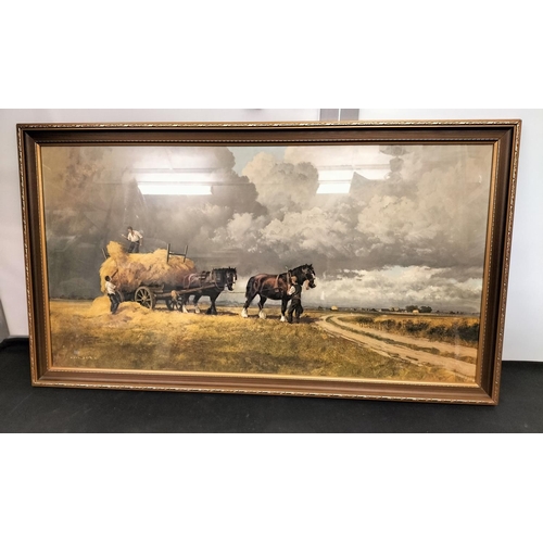 15 - Framed Print 'Haymaking' by Gerald Coulson. 110cm x 60cm. This Lot is Collection Only.