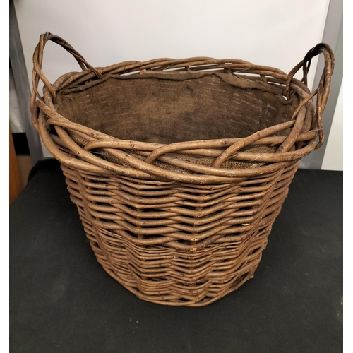 195A - Wicker Log Basket. 40cm High x 50cm.