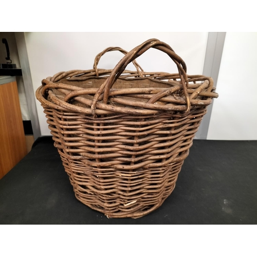 195A - Wicker Log Basket. 40cm High x 50cm.