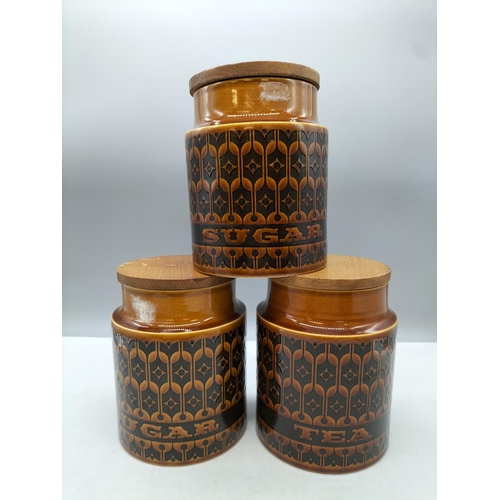 227 - Hornsea 'Heirloom' 16cm Tea Storage Jars (2) plus Sugar Storage Jar.