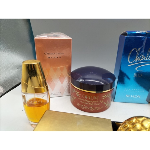 331 - Collection of Perfume and Cosmetics to include Estee Lauder Compact, Opium Body Cream, Firetrap Gold... 