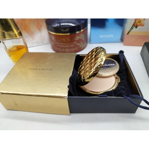 331 - Collection of Perfume and Cosmetics to include Estee Lauder Compact, Opium Body Cream, Firetrap Gold... 