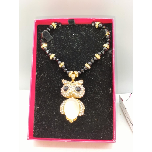 470 - Owl Necklace plus Cross and Chain.