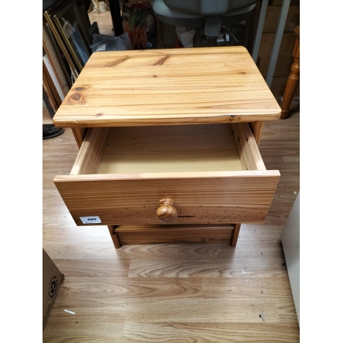 480 - Pine Bedside Cabinet. 47cm x 40cm x 54cm High. This Lot is Collection Only.