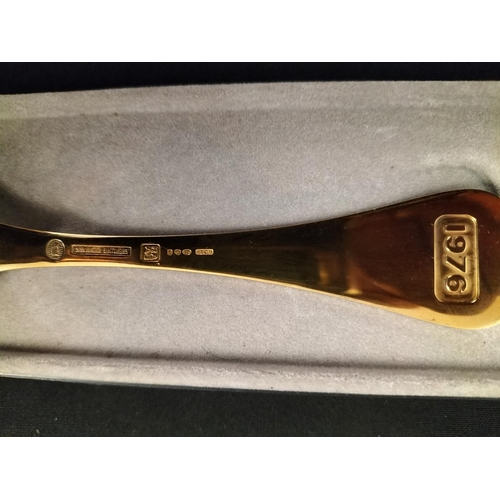 49 - Georg Jensen Sterling Silver Spoon 1976. Fully Hallmarked and in Presentation Box. 43 Grams.