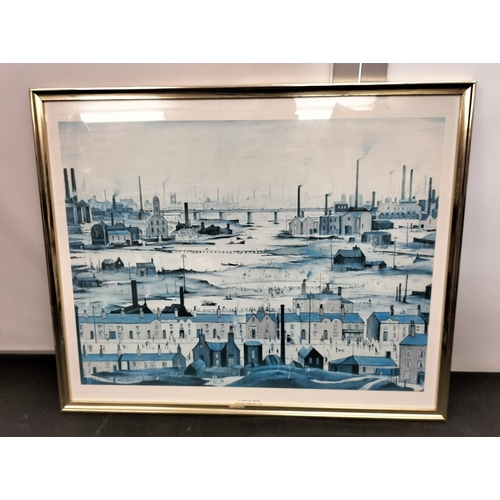 51 - Framed LS Lowry Industrial Landscape Print. 69cm x 56cm. This Lot is Collection Only.