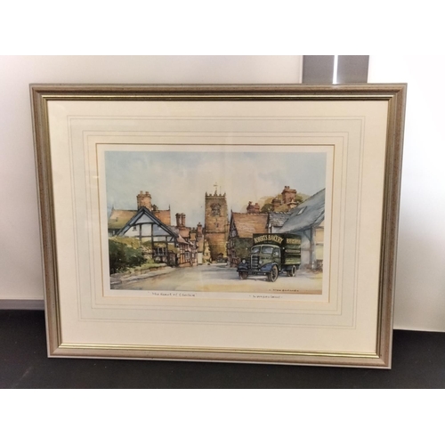 66 - Framed and Mounted Print 'The Heart of Cheshire' by Tom Hasland 49cm x 39cm plus Small Framed View o... 