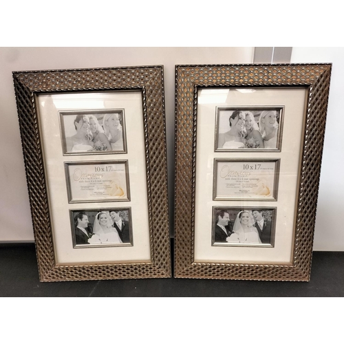 728 - Matching Pair of Triple Photo Frames. 52cm x 35cm.