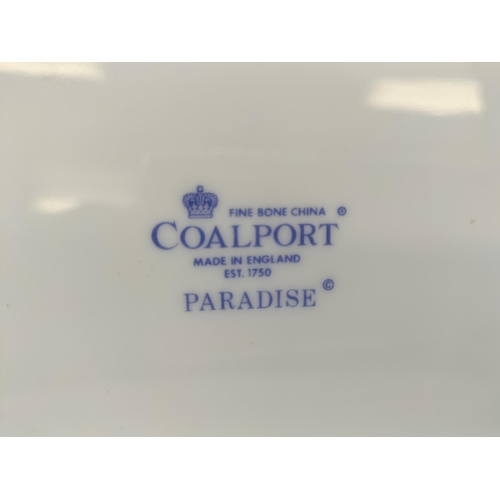 85 - Coalport 'Paradise' Tray 29cm x 14cm plus Ming Rose Napkin Rings (4).