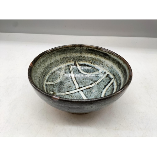 88 - Studio Pottery Bowl. 14cm Diameter. Nip to Rim.