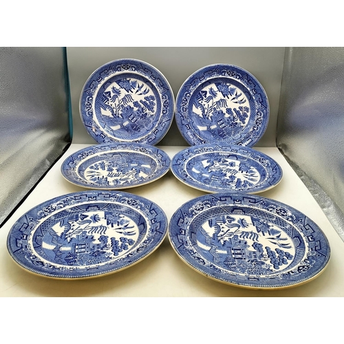 92 - John Meir & Son (JM&S) Blue and White 27cm Dinner Plates (6).