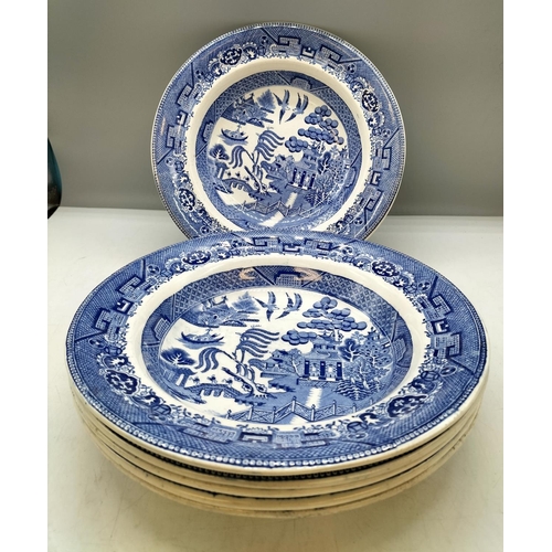 93 - John Meir & Son (JM&S) Blue and White 26cm Bowls (6).