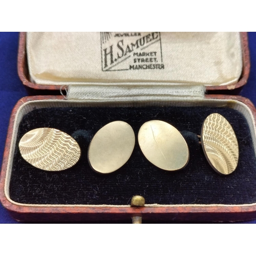 104 - H.G & S 'Sparta' 9ct Gold and Silver Cufflinks.