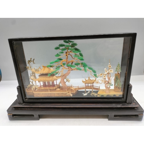 109 - Oriental Diorama. 32cm x 20cm x 8cm.