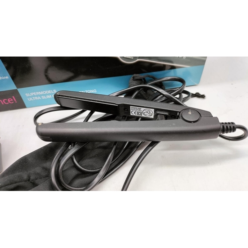 120A - Nicky Clarke Slim ceramic Heating Tongs (Boxed) plus Pocket Straighteners.