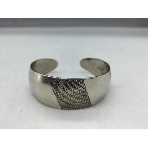 132 - White Metal Bangle with 925 Stamp.