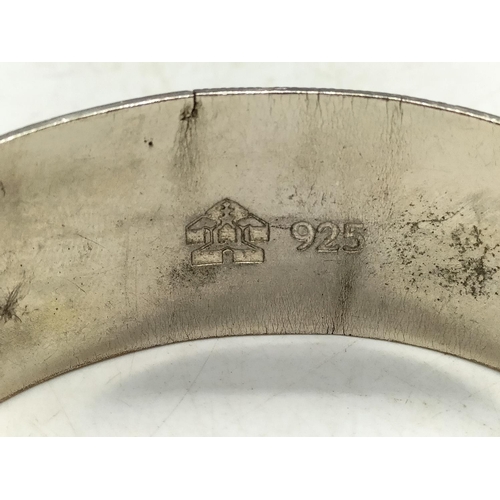 132 - White Metal Bangle with 925 Stamp.