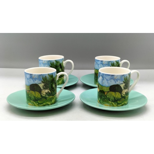 137 - National Gallery 'Vincent Van Gogh' Design 6cm Espresso Cups and Saucers (4).